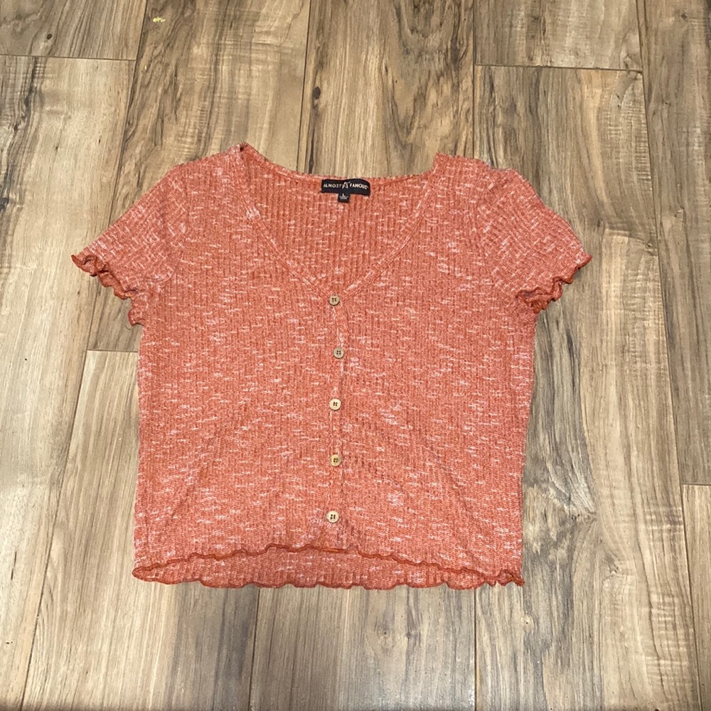 Very soft v neck button down top
